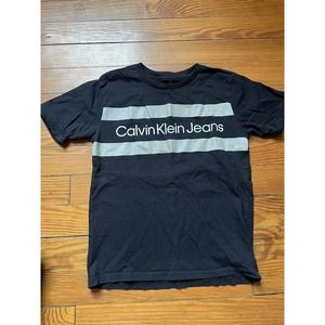 Calvin Klein Black Tan Stripped T Shirt Kids Size 6